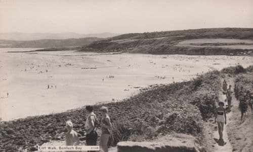 Cliff Walk Benllech Bay Real Photo Postcard
