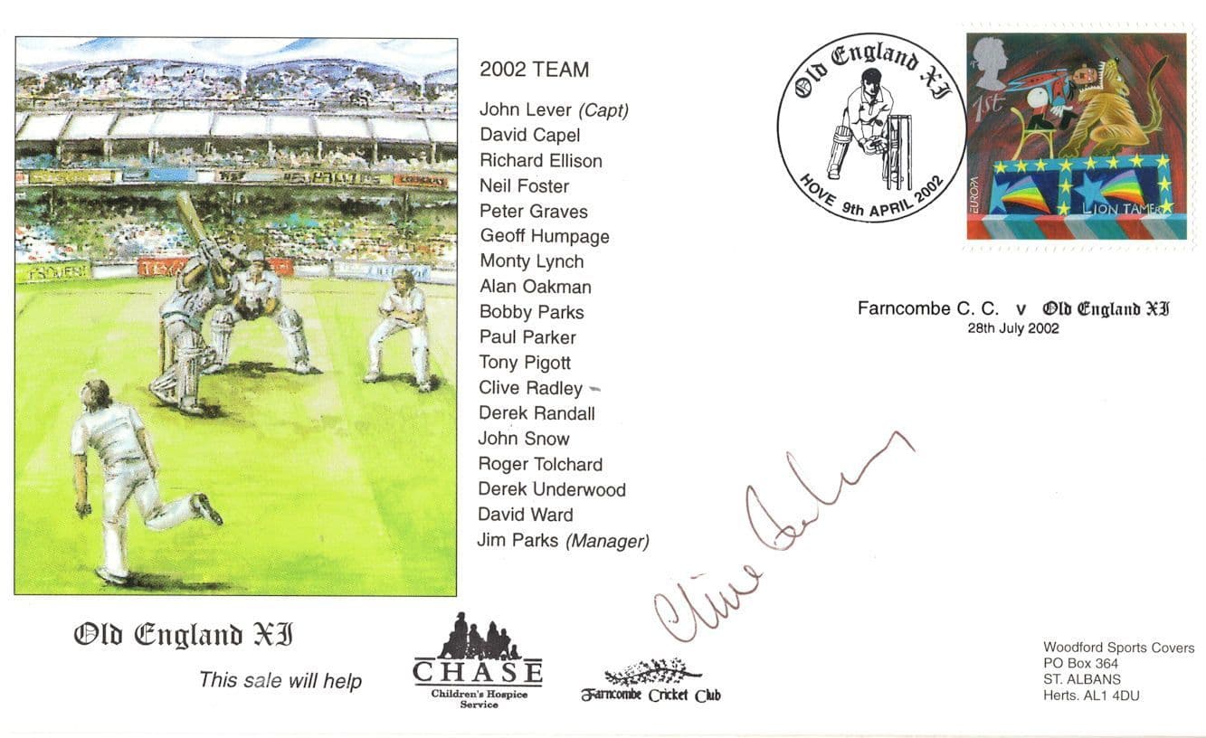 Clive Radley 2002 England International Cricket Team Hand Signed FDC