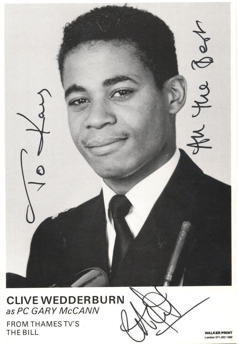 Clive Wedderburn The Bill ITV Hand Signed Cast Card Photo