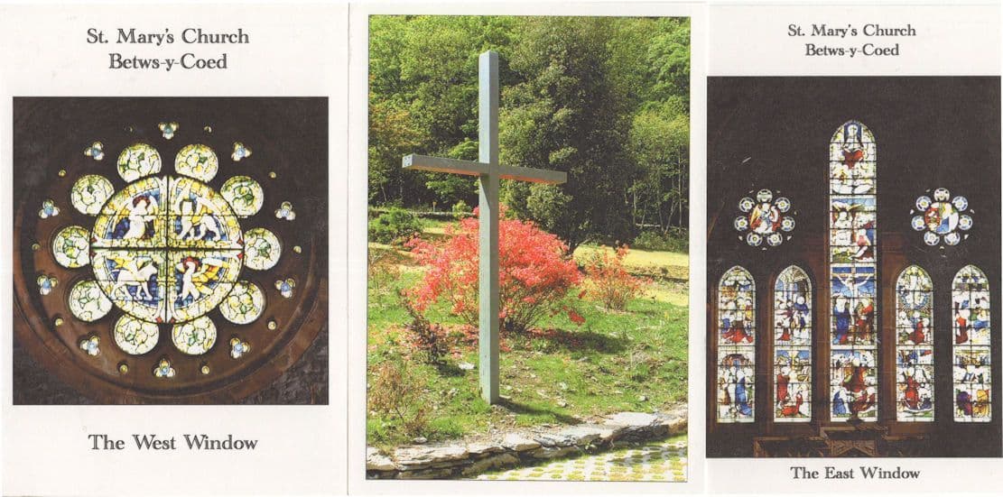 Closure Cross Given To St Marys Church Betws-Y-Coed 3x Welsh Postcard s