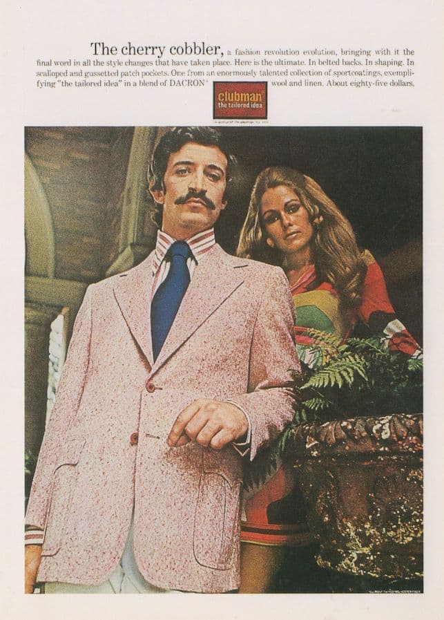 Clubman 1970s Mens Pink Fashion Sports Suit Advertising Postcard