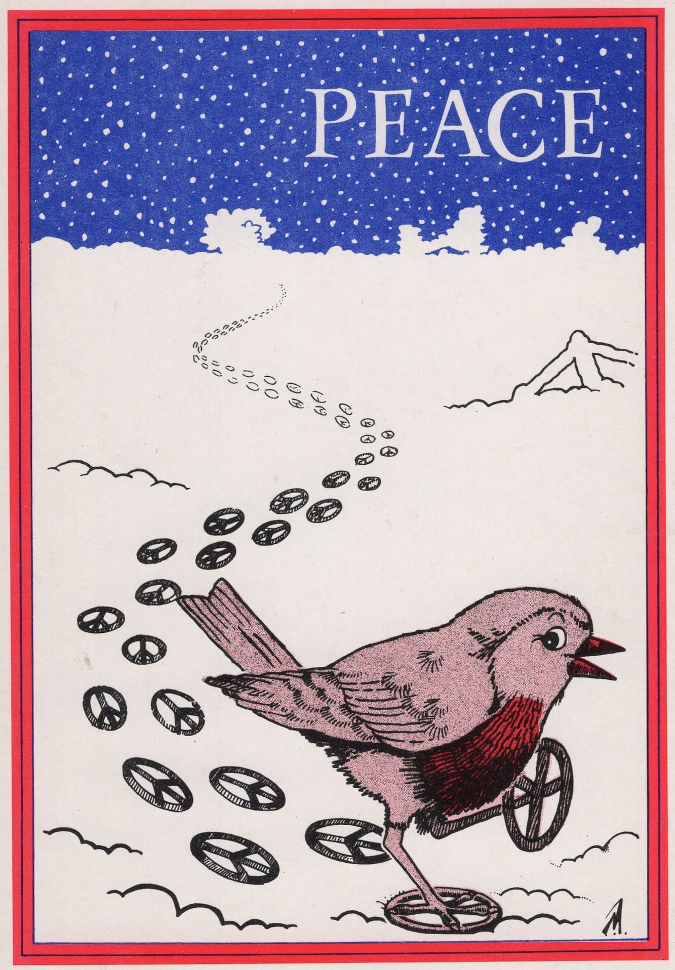CND Robin Peace Bird Comic Political Postcard