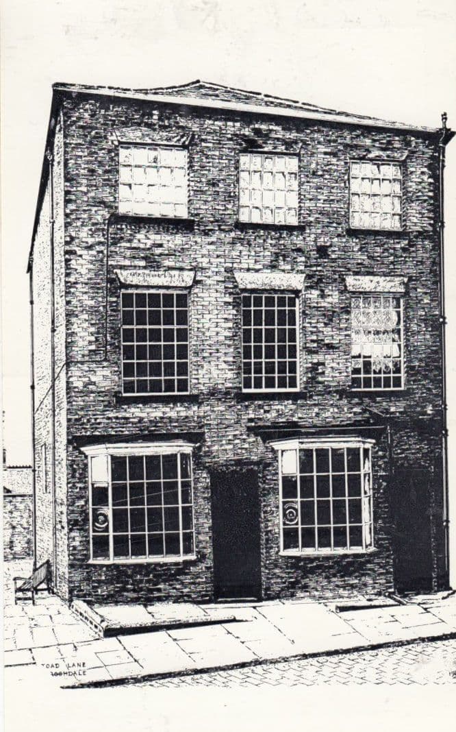 Co-Operative Co-Op Shop at Toad Lane Rochdale Victorian Artist Drawing Postcard