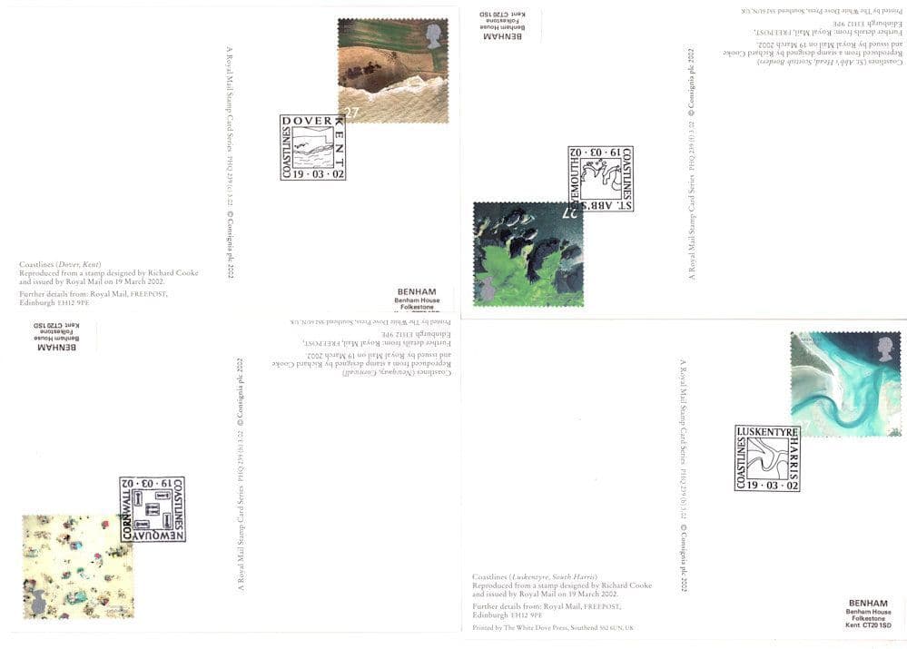 Coastlines Cornwall Devon FULL SET of 10 PHQ Postcards + STAMPS