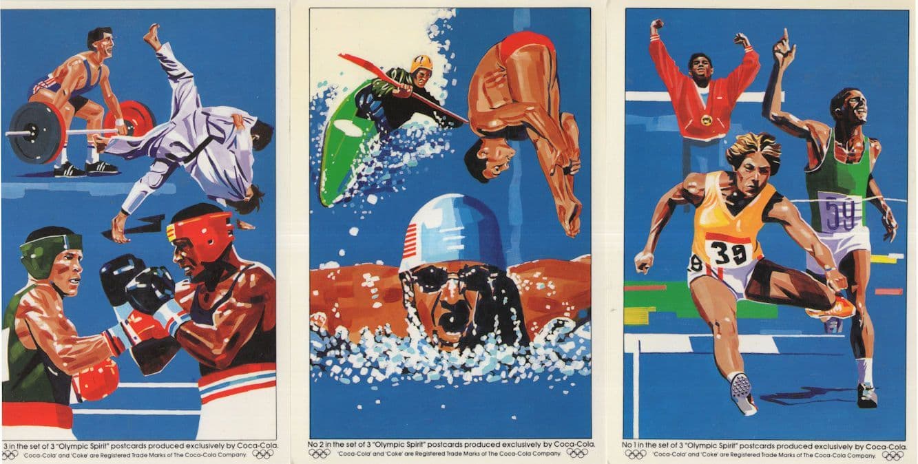 Coca Cola Judo Boxing Martial Arts 3x Olympic Games Postcard s