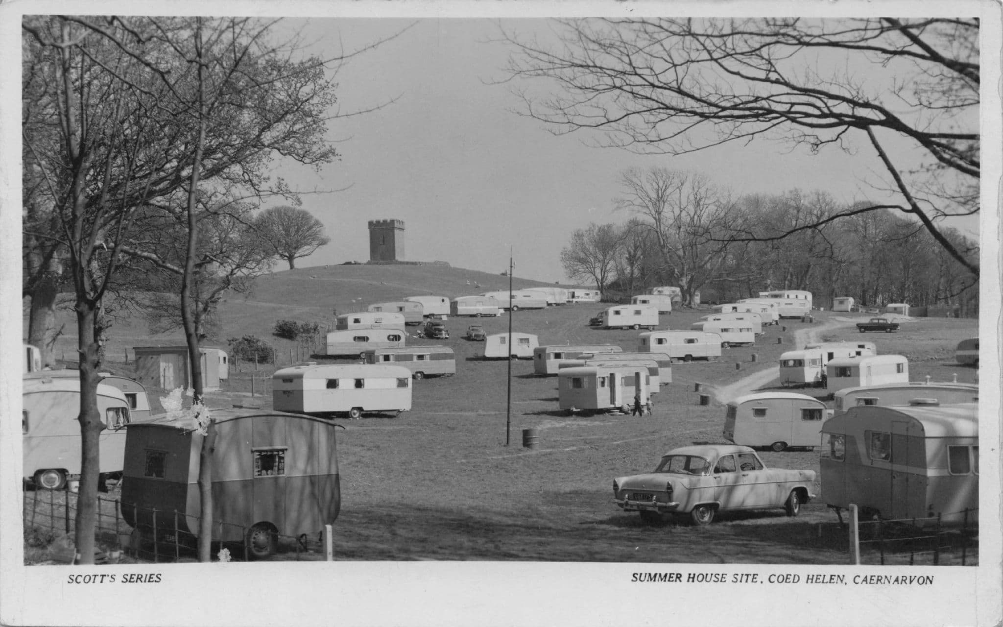 Coed Helen Caravan Park Carnavon Welsh Old RPC Postcard