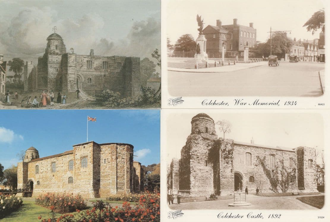 Colchester Castle in 1892 Victorian Painting War 4x Postcard s