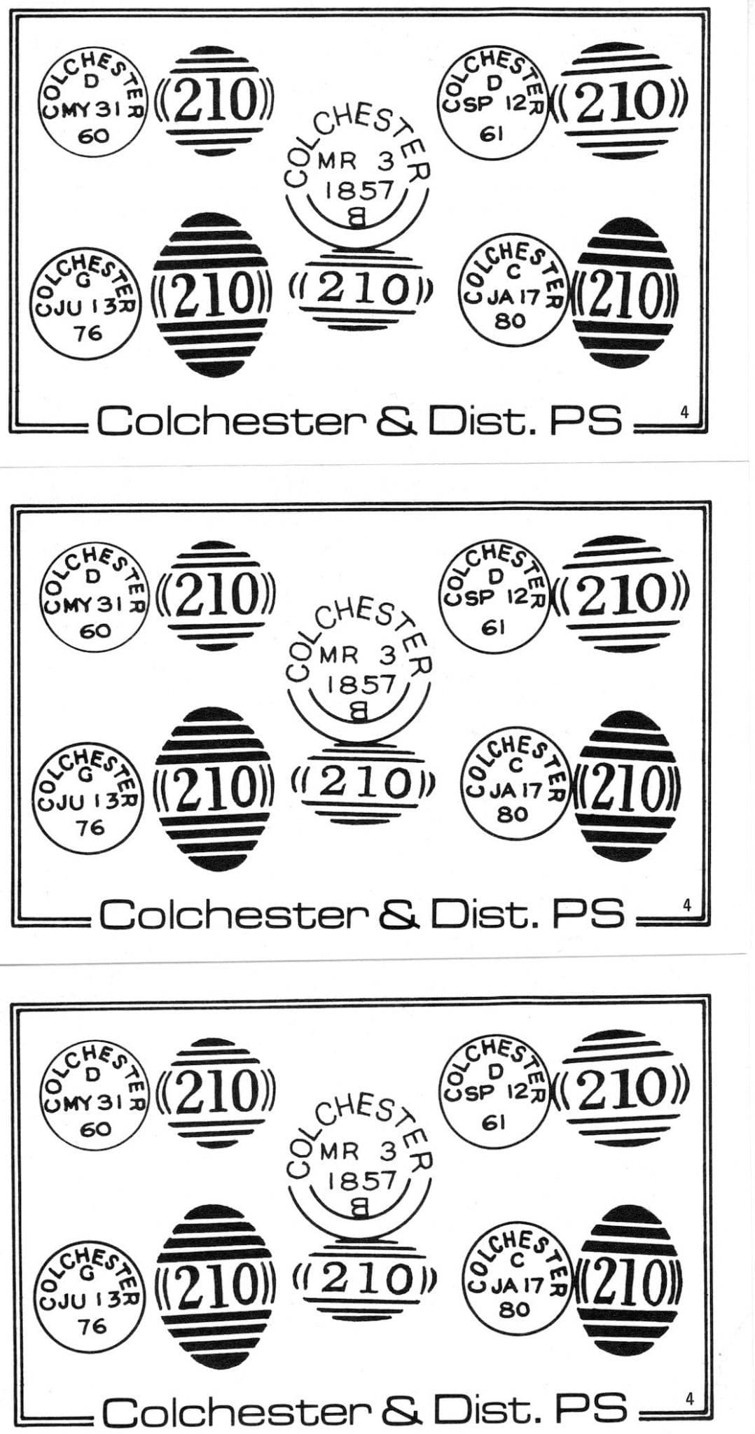 Colchester Essex Rare Postmarks incl Victorian Essex 3x Postcard s