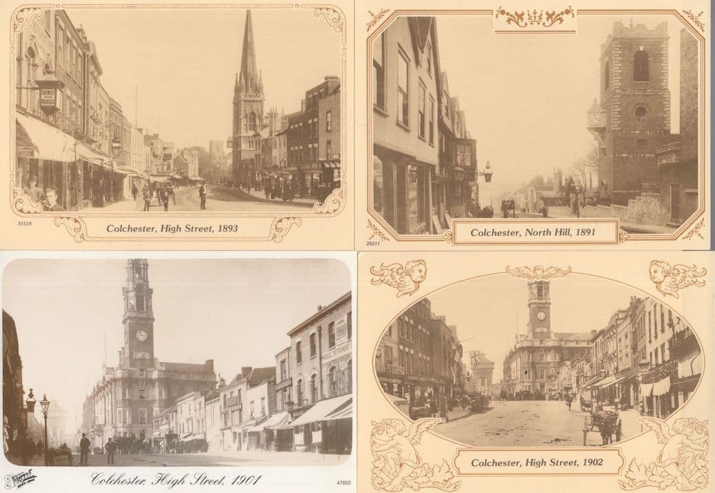 Colchester High Street North Hill Essex 4x Postcard s