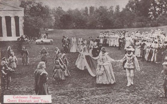 Colchester Pageant Queen Elizabeth Train Antique Postcard