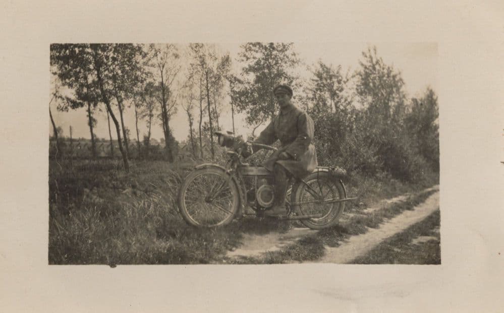 Coldstream Guard Military Soldier Old Motor Bike Bicycle Real Photo Postcard