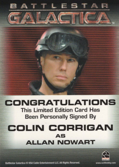 Colin Corrigan Battlestar Galactica Hand Signed Photo Card