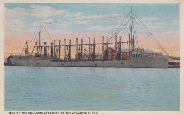 Colliers Attached to Atlantic Shipping Ship Fleet American Antique Postcard