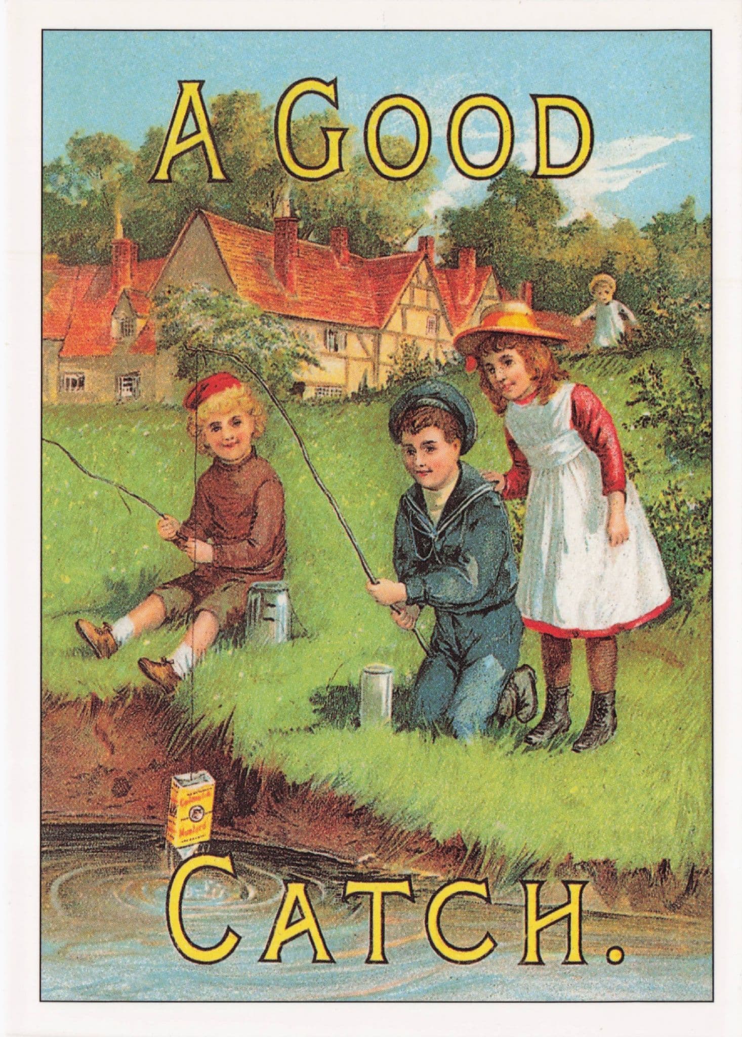 Colman's Mustard A Good Catch Vintage Fishing Poster Advertising Postcard