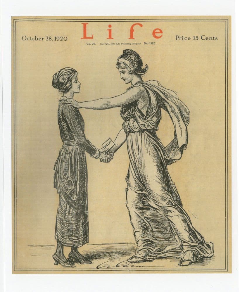 Columbia Victory Statue for Suffragette Ballot Vote Painting Postcard