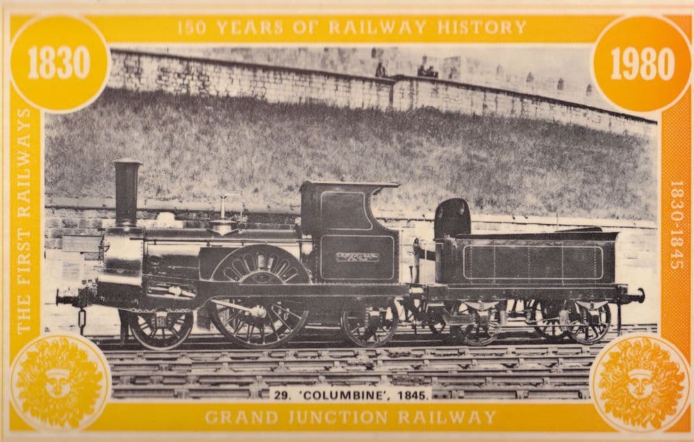 Columbine Victorian 1845 Train Grand Junction Railway Postcard
