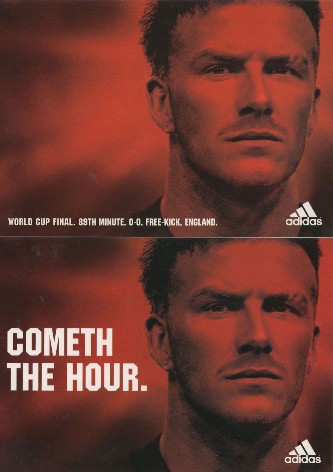 Cometh The Hour David Beckham 2x Football World Cup Postcard s