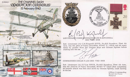 Commander Charles Kingsmill Edgar Lee Operation Cerberus Hand Signed FDC