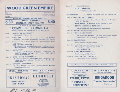 Comme Ci Comme Ca Charlie Chester Wood Green Empire Comedy Theatre Programme