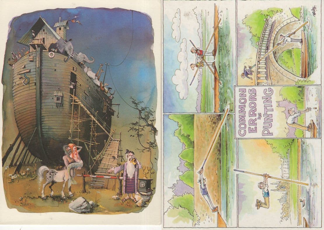 Common Errors In Punting Noahs Ark 2x Comic Postcard Please Read