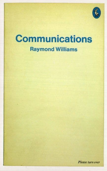 Communications Raymond Williams 1962 Book Postcard