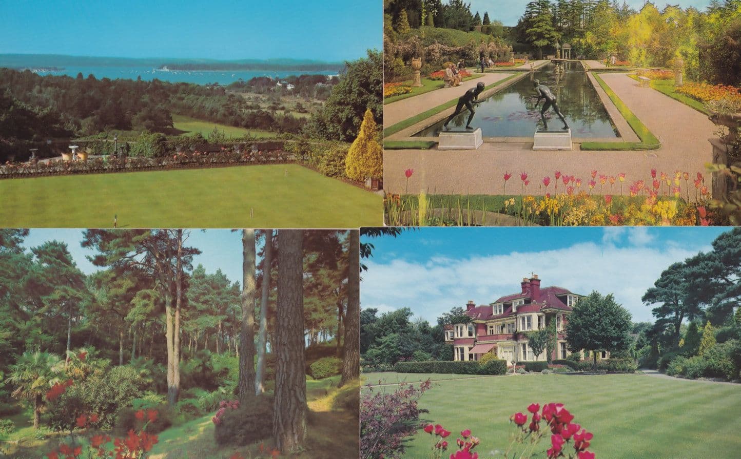 Compton Acres Dorset Gardens 4x 1970s Postcard s