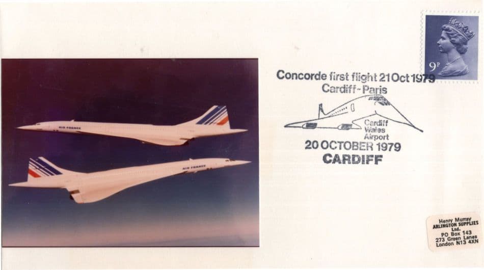 Concorde First Flight Cardiff To Paris 1979 First Day Cover FDC