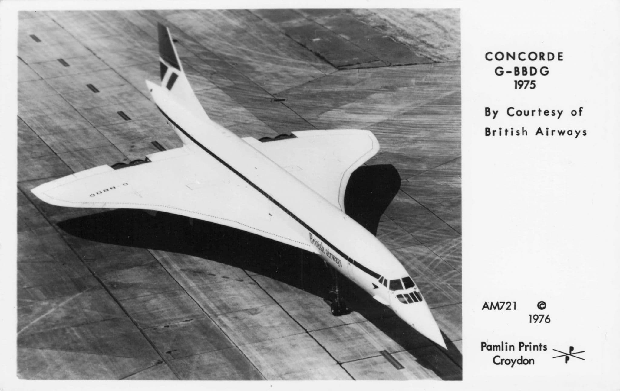 Concorde G-BBDG British Airways 1975 Plane Photo Postcard