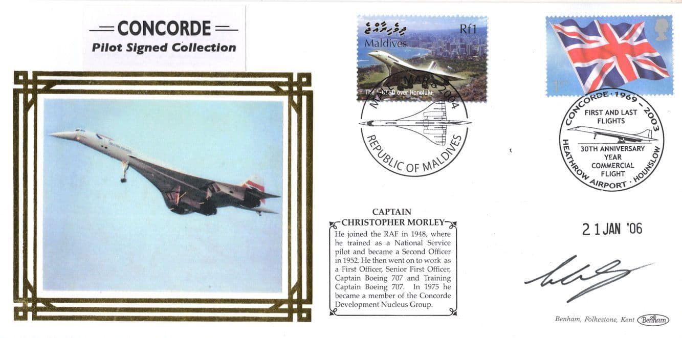 Concorde Pilot Collection Captain Christopher Morley Benham Hand Signed FDC