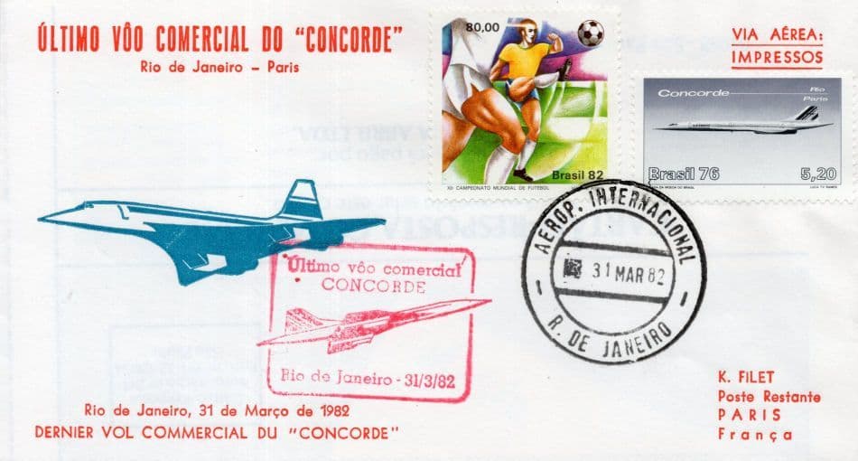 Concorde Rio De Janeiro to Paris Last Ever Flight Historic FDC
