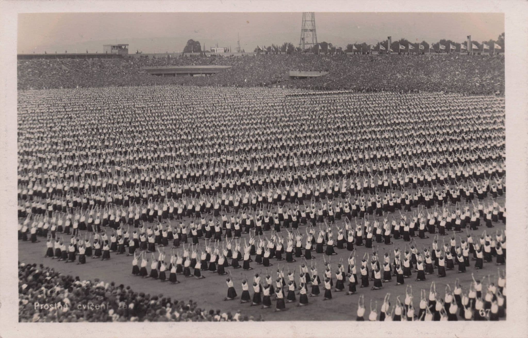 Conference Of All Schools Prague Military Procession 1932 Old RPC Postcard