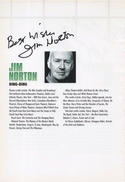 Conleth Hill Game Of Thrones Jim Norton Hand Signed Theatre Photo Page