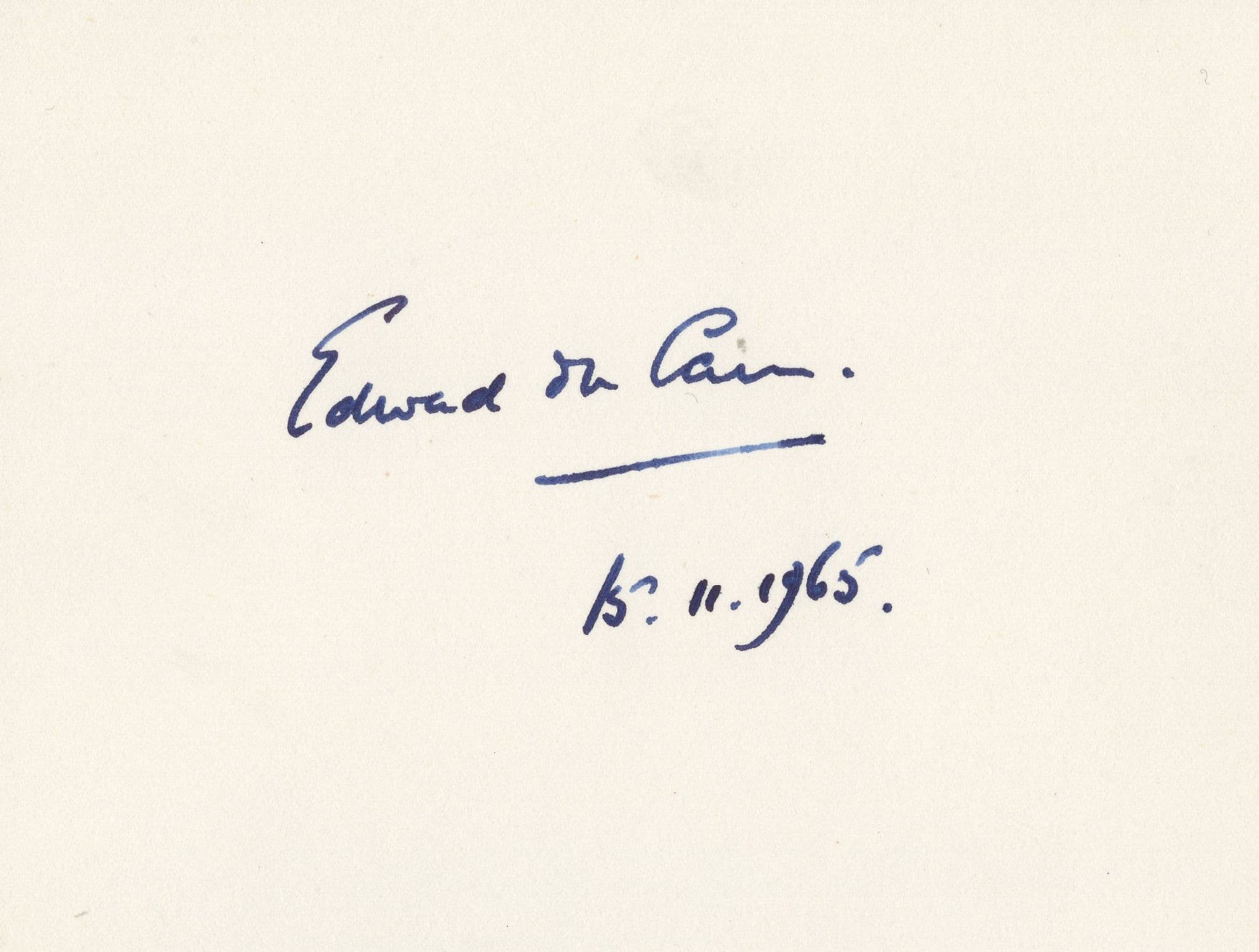 Conservative London Union Edward Du Cann 1965 Hand Signed Letter & Card