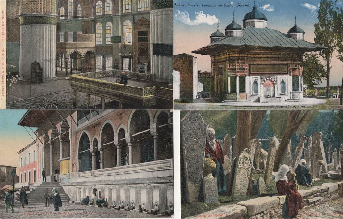 Constantinople 4x Antique Religious Mosque Postcard s
