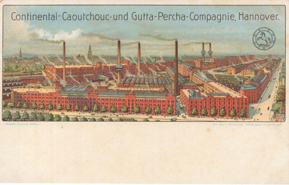 Continental Caoutchouc Gutta Hannover German Industry Factory Postcard
