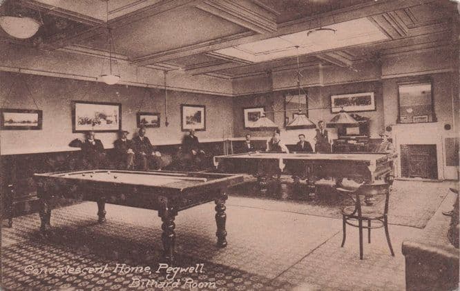 Convalescent Home Pegwell Kent Billiard Room Old Postcard