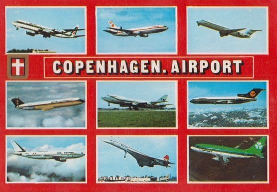 Copenhagen Airport 1980s Postcard
