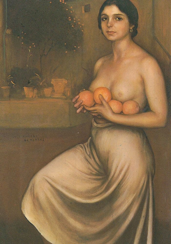 Cordoba Romero De Torres Oranges Risque Italian Painting Postcard