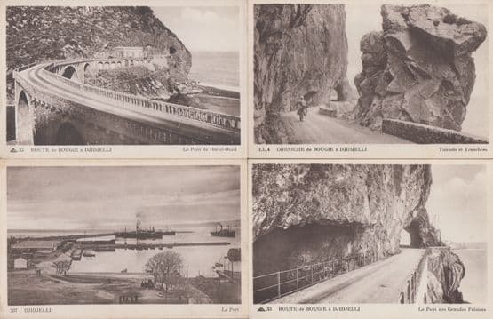 Corniche De Bougie A Djidjelli Airport Route 4x African Road Antique Postcard s