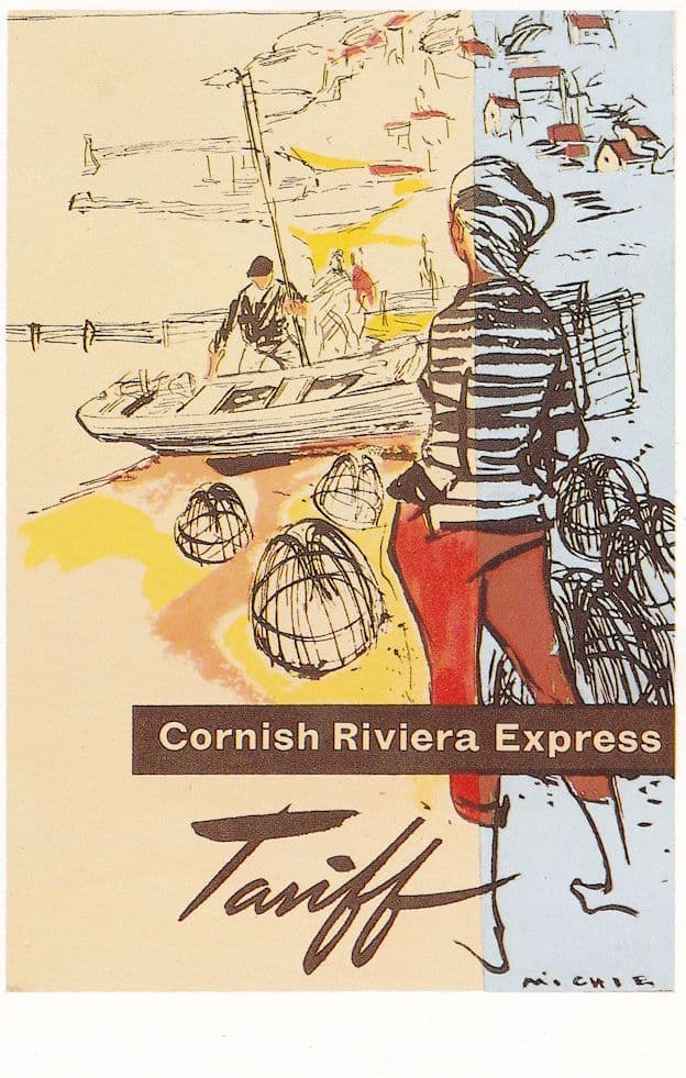 Cornish Riviera Express Travel Boat Tariff Boat Poster Postcard