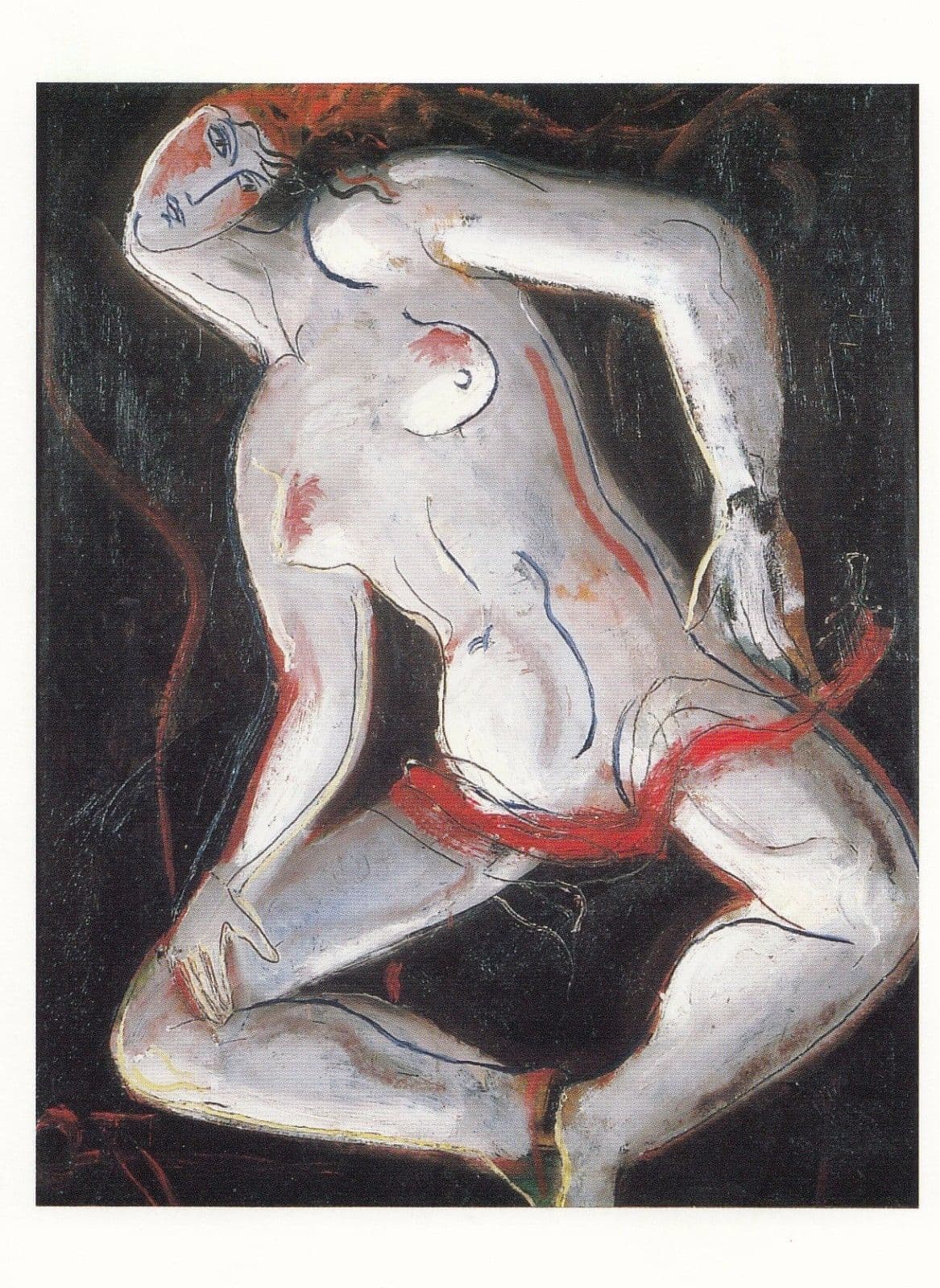 Cornwall Cornish Nude UNIQUE Risque Oil Drawing Painting Postcard