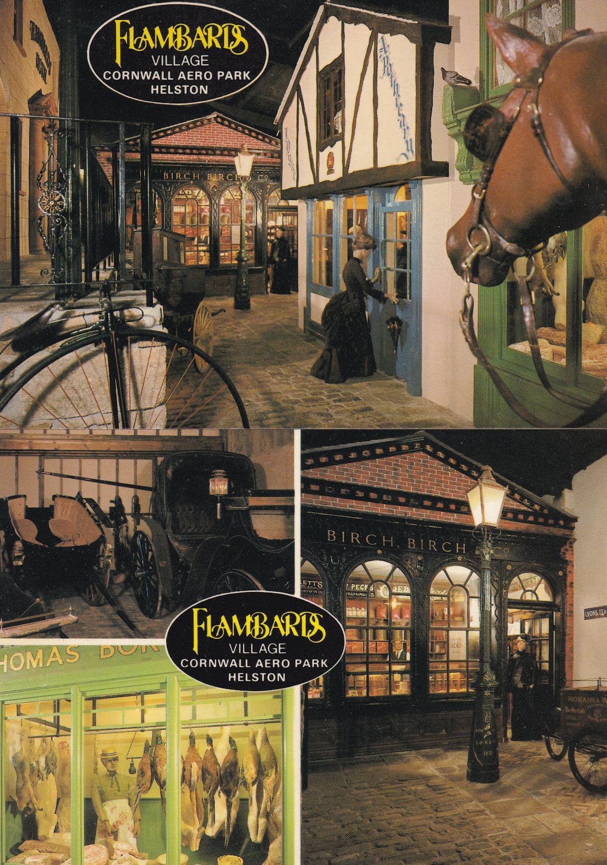 Cornwall Victorian Butchers Birch & Co Flambards Aero Park 2x Postcard s