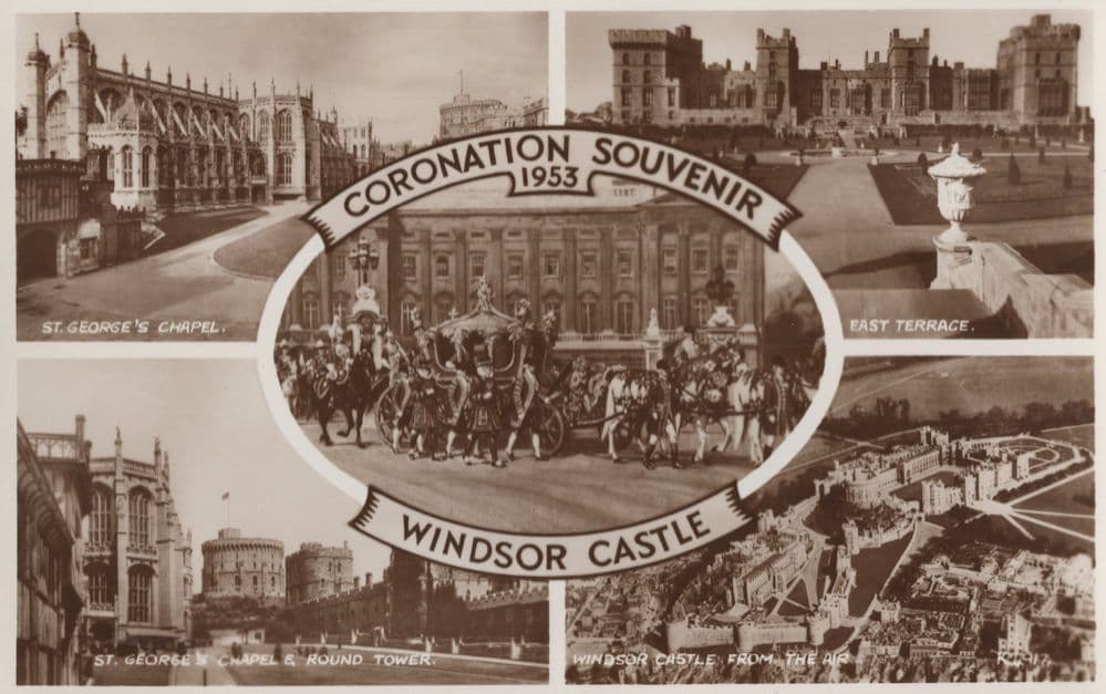 Coronation Souvenir Windsor Castle 1935 Valentines RPC Postcard