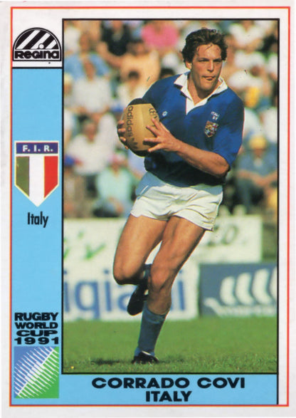 Corrado Covi Italy Hand Signed Rugby 1991 World Cup Card Photo