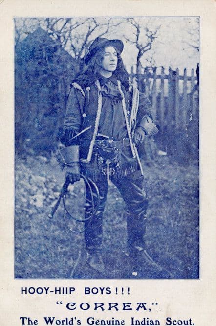 Correa Indian Scout Native American Squaw Antique Postcard