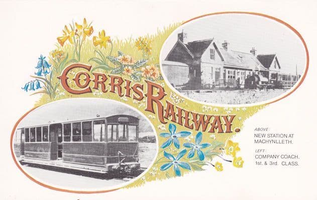 Corris Railway New Station at Machynlleith Train Postcardbg224  A rare 1980s postcard featuring spec