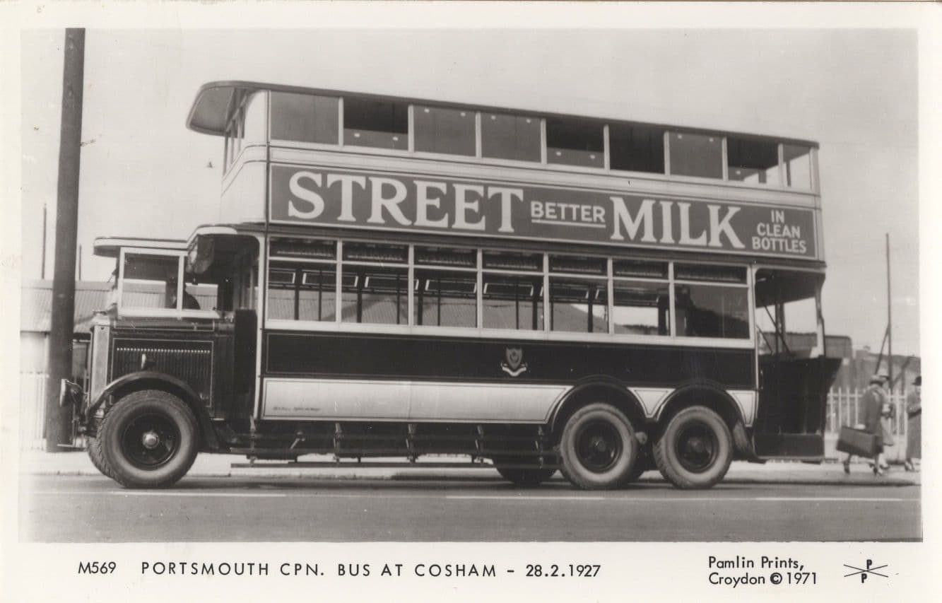 Cosham Portsmouth Better Dairy Milk Old Bus Advertising Postcard