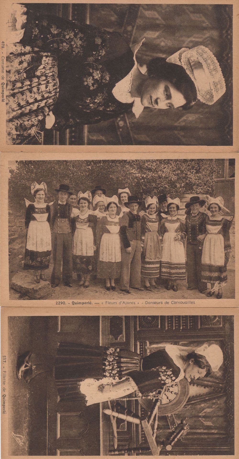 Costume De Quimperle French Fashion Dancers 3x Postcard s