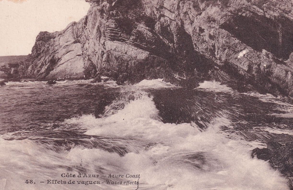 Cote D'Azur Waves Effects Antique French Postcard