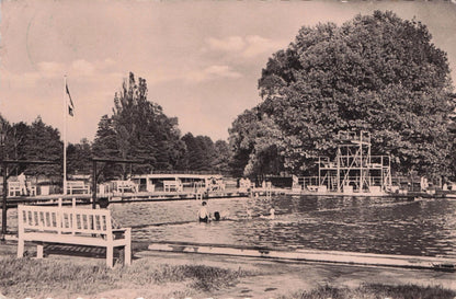 Cottbus Chosebuz German Swimming Pool Badeanstalt Real Photo Postcard